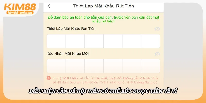 Điều kiện cần để hội viên có thể rút được tiền về ví