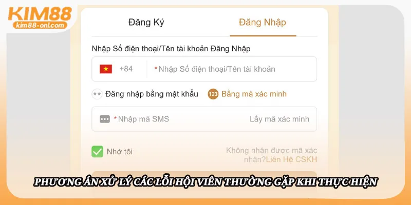 Phương án xử lý các lỗi hội viên thường gặp khi thực hiện