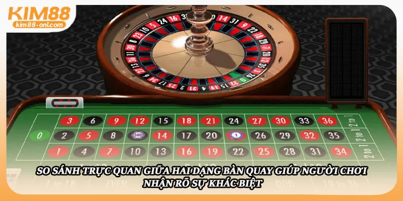 So sánh trực quan giữa hai dạng bàn quay giúp người chơi nhận rõ sự khác biệt